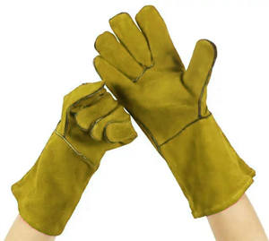 Gants de sécurité industriels en cuir à manches longues JNM SAFETY JNM-5249, résistants à la chaleur, antistatiques, longueur 40 cm, pour le soudage - Product Image 5