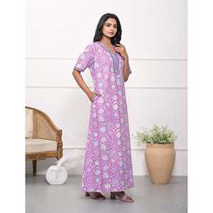 Camisón Rosa Jaal Cómodo, 100% Algodón, Popelina Suave, Cierre con Botones y Cordón, Logotipo Personalizado ODM, Ropa de Dormir, Talla XS - Product Image 3