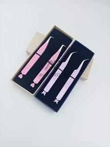 แหนบต่อขนตาสแตนเลสสีชมพูปลายแหลมดีไซน์รูปหัวใจผีเสื้อ - Product Image 5