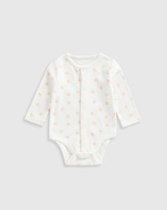 ชุดหมีแขนยาวสำหรับเด็กทารกผ้าฝ้าย100% ชุดบอดี้สูทสวมใส่สบายสีขาว3ชิ้น - Product Image 2