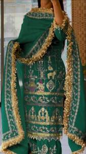 ชุดแต่งกายสำหรับปาร์ตี้ดีไซน์เนอร์ใหม่เสื้อ doti salwar และ dupatta แบบปักและลำดับการทำงาน - Product Image 3