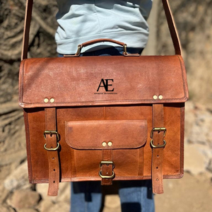 มาใหม่ล่าสุดหนังแพะUnisexสไตล์Messengerกระเป๋าใช้แล็ปท็อปกระเป๋าถือจริงHandmade MessengerหนังCrossbodyกระเป๋า - Product Image 1