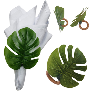 Anillo para Servilletas con Diseño de Hoja de Monstera Verde – Decoración de Mesa Tropical Hecha a Mano, Sostenible, Porta Servilletas Artesanal, Venta al Por Mayor OEM - Product Image 1