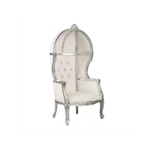 Meubles de banquet de mariage chaises de trône sculpté à la main en bois de teck roi et reine trône canapés chaises avec auvent à vendre - Product Image 6