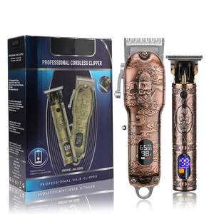 Tondeuse à cheveux professionnelle sans fil rechargeable par USB pour hommes, accessoires de barbier pour la coupe de cheveux, kit de tondeuse à barbe et à visage - Product Image 1