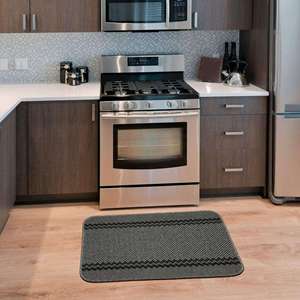 Alfombra de polipropileno gris oscuro con bordes lavables para el hogar Netline 116D - Product Image 4