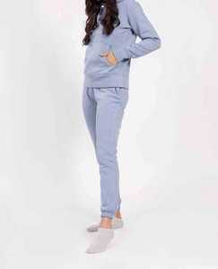 Nouveauté Ensemble deux pièces en molleton de coton de haute qualité, longueur complète, logo personnalisé, survêtement de jogging, créez votre propre survêtement pour femmes - Product Image 3