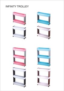 Chariot de ménage en plastique de haute qualité, capacité de charge de 200 kg, chariot de déménagement robuste de qualité supérieure, système d'organisation de rangement - Product Image 4