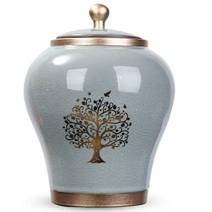 Blue Enamel Finished <b>Marble</b> Metal Urns for Human Ashes Wholesale Adult Funeral Urns Superior Quality Metal Cremation Urn - Product Image 1