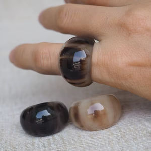 Anillo de cuerno de búfalo Natural de la mejor calidad 100%, joyería de artículos de fiesta pulidos para aniversario de boda, gran oferta, cuerno Natural de Color - Product Image 1