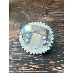 Navajo-Made Fine Jewelry Kingman Turquoise & Sterling <b>Silver</b> <b>Statement</b> <b>Ring</b> Size 6.25 for Everyday Wear - Product Image 5