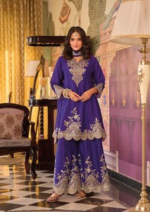 New Heavy Rayon Chinon Embroidery Work Formal Party Women's Quick Dry <b>Kurti</b> - Product Image 3