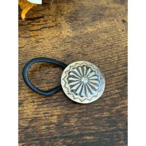 Navajo Handmade Sterling Silver Concho Ponytail Holder-Ethnic Style <b>Hair</b> Accessory - Product Image 3