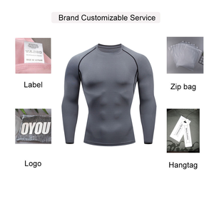 Prix usine chemise d'entraînement athlétique pour hommes Sports nautiques Rash Guard couche de base chemises de Compression à manches longues - Product Image 6