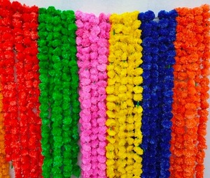 Tenture murale décorative Marigold, guirlande de souci orange, toile de fond de scène, toile de fond Haldi Mehendi, décoration de mariage, - Product Image 4