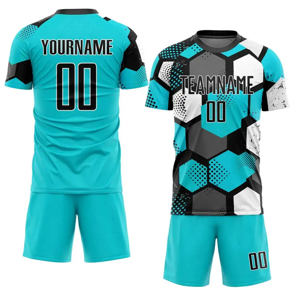 100% Poliéster Ropa de equipo personalizada con logotipo Uniformes de fútbol Nueva llegada Conjunto de uniformes de fútbol más vendido