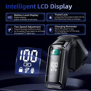 Rasoir électrique rechargeable à vitesse réglable pour hommes, rasoir rotatif étanche, utilisation humide et sèche - IPX7 - Product Image 5