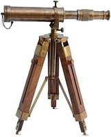 Télescope d'espionnage antique en laiton poli fait main, imitation, design rétractable en 3 sections, grossissement 3x-5x, support en bois |