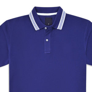 Personalizable 100% algodón liso E azul liso Piqué para Polo camisa ecológica de gama alta patrón sólido tela de los hombres para Polo camisa - Product Image 2