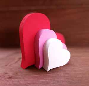 Décoration en bois en forme de cœur Art Déco pour la Saint-Valentin et les mariages, pièce maîtresse romantique pour la décoration de table à la maison, cadeau pour les célébrations à thème - Product Image 1