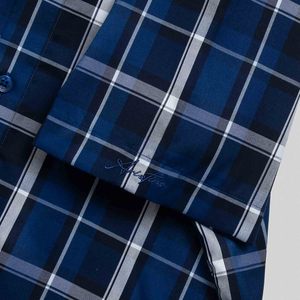 Aristino 100% algodón hombres cuello mandarín Plaid vestido camisas antiarrugas transpirable secado rápido venta al por mayor precio caliente 1SS034AZ - Product Image 4