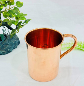 Tasse à mule de Moscou en forme de cylindre en cuivre 100% avec poignée en cuivre fabriquée à la main Koi Design Drinkware - Product Image 3
