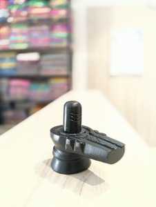 Polished Black Marble Shivling Religious Style Sculpture 3\" <b>Stone</b> Crafts - Product Image 2