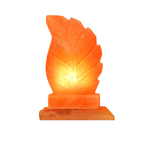 La mejor lámpara de sal del Himalaya para decoración del hogar con forma de hoja de cristal y luz nocturna de estilo amor tallada al por mayor de Pakistán - Product Image 1
