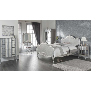 Cama de ratán Estelle plata estilo francés antiguo - Product Image 5