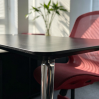 Bureau de direction moderne en forme de L, bureau de patron, mobilier de bureau commercial en bois, bureau d'ordinateur pour manager avec armoire latérale