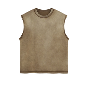 Custom Logo Summer High Quality Casual 100% Cotton Custom Logo Sleeveless T Shirts Vintage Gym Acid Wash Women's Tank <b>Tops</b> - Product Image 4