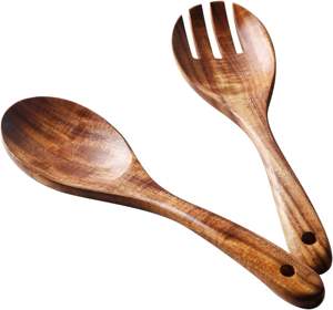 wood Salad Server <b>Utensil</b> <b>set</b> WOODEN SALAD SERVER <b>SET</b> OF 2 HAND MADE UNIQUE KETCHENWAR - Product Image 4