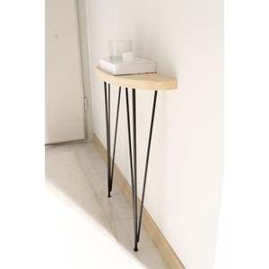 Table console d'entrée de style fantastique avec pieds en métal noir table console avec plateau en bois - Product Image 3