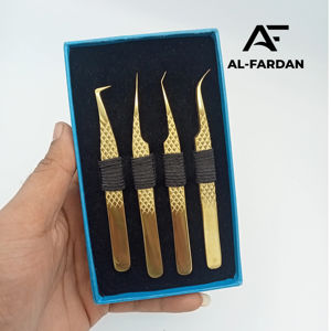 Pinzas para pestañas Diamond Grip Plasma Gold Color Acero inoxidable sostenible Probado a mano Pinzas de extensión de pestañas puntiagudas - Product Image 2