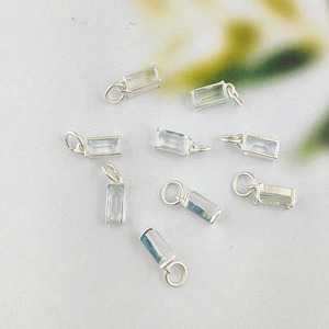 ชุดง่ามทำจากเงินแท้ควอตซ์ใสขนาด8x4มม. สำหรับทำเครื่องประดับหรือเป็นของขวัญ - Product Image 2