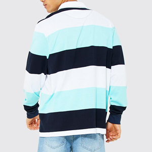 เสื้อรักบี้แขนยาวของผู้ชายแฟชั่นผ้าฝ้าย100% ทนทานพิมพ์ลายแบบลำลองใส่ได้ทุกวัน - Product Image 3