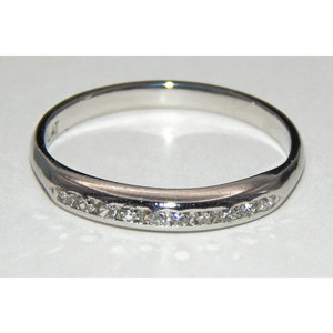 Fascia platino con diamanti eleganti anelli di diamanti - Product Image 1