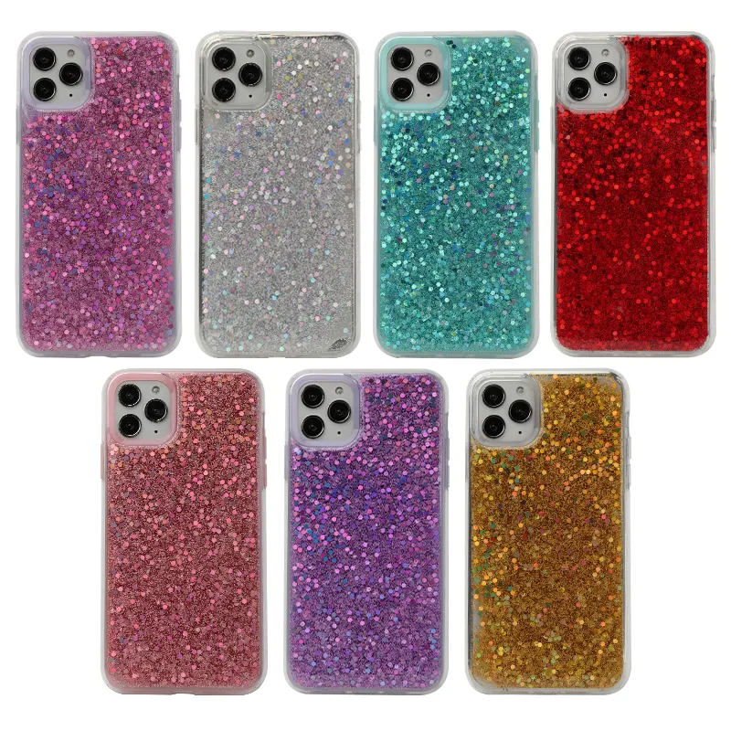 Somokol capa de celular rosa brilhante, capa de brilho de luxo com glitter para celular iphone 12 x xs xr 11 pro max