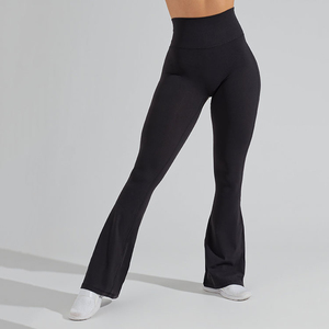 Mallas deportivas sin costuras de cintura alta para mujer, fácil de usar, venta al por mayor, tela de punto personalizada de Color sólido de alta calidad - Product Image 5