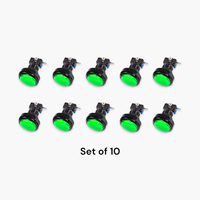 Nouvel ensemble de 10 boutons poussoirs d'arcade ronds avec lumière LED et micro-interrupteur, multicolores, 12V, plastique et métal