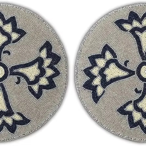 Sous-verres en verre élégants de 14 pouces faits à la main Tapis de table et tampons pour la cuisine et l'ameublement Couleur ardoise - Product Image 1