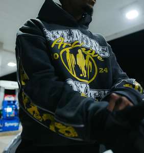 Sudadera con capucha y cremallera estampada personalizada al por mayor para hombre, talla XL, estilo cromado, manga larga, Sudadera con capucha, ropa de calle, precio de fábrica - Product Image 2