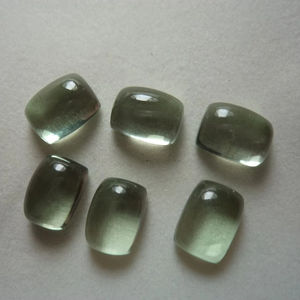 พลอยอเมทิสต์สีเขียวธรรมชาติลูกปัดอัญมณีอัญมณีทรงหลังเบี้ยแบบเรียบไม่ผ่านการบำบัดสำหรับสร้อยข้อมือสร้อยคอและเครื่องประดับแบบทำมือ - Product Image 1