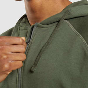 500gsm Cotton Custom Drop Shoulder Hoodies Boxy Fit Zip-up Oversize Sun Faded Heavyweight Hoodie Sweatshirt <b>For</b> <b>Men</b> - Product Image 5