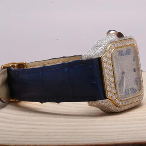 Reloj de Pulsera Mecánico con Esfera Dorada Rosa y Moissanita VVS, con Calendario, de Alta Calidad para los que Marcan Tendencia, Reloj con Diamantes - Product Image 5