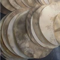Peaux de tambour en cuir de chèvre véritable avec un motif naturel blanc et brun