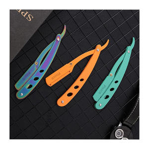 Couteau de Rasage Pliant en Acier Inoxydable pour Hommes, Outil de Barbier, Rasoir à Cheveux, Sourcils et Barbe, 1 pièce, Vente Directe Usine - Product Image 2