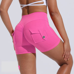 Nuevas mujeres de cintura alta de compresión Scrunch Back Booty Lifting Gym Shorts con bolsillos - Product Image 2