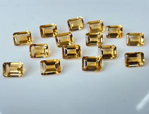 พลอยรูปแปดเหลี่ยมสีเหลืองมะนาวธรรมชาติเจียระไน10x12มม. พลอยรูปแปดเหลี่ยม - Product Image 3