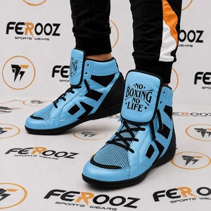 Zapatos de Boxeo de Cuero Personalizados Profesionales OEM, NO Boxing No Life, Zapatos de Boxeo Ligeros de Primera Calidad al por Mayor - Product Image 5